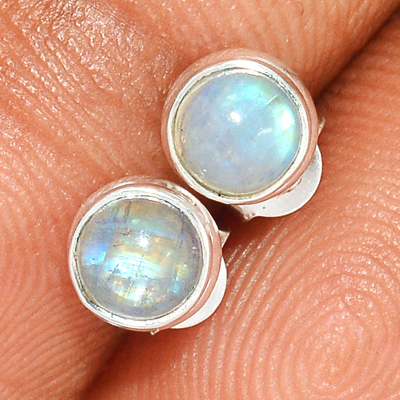 Rainbow Moonstone Studs - MONS1006