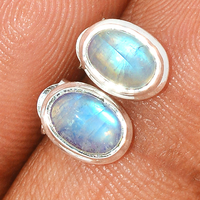 Rainbow Moonstone Studs - MONS1010