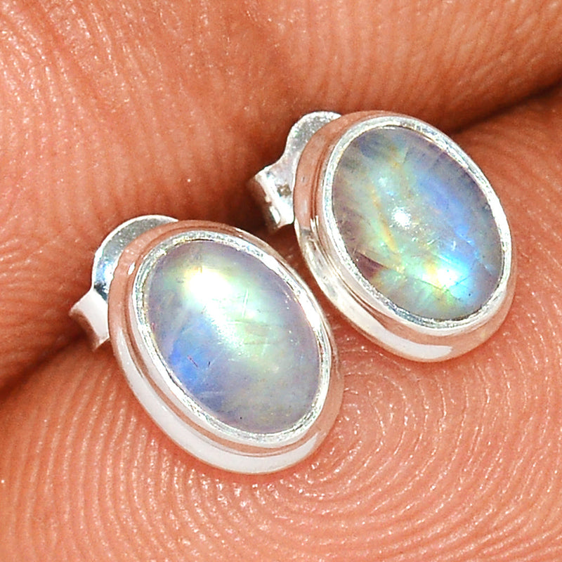 Rainbow Moonstone Studs - MONS1018