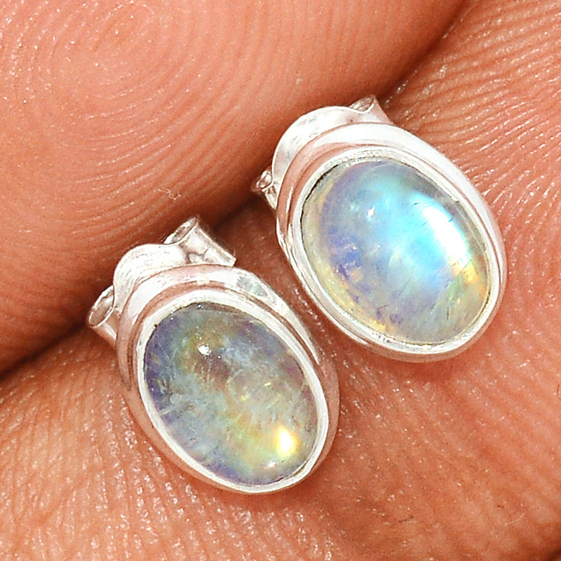 Rainbow Moonstone Studs - MONS1020