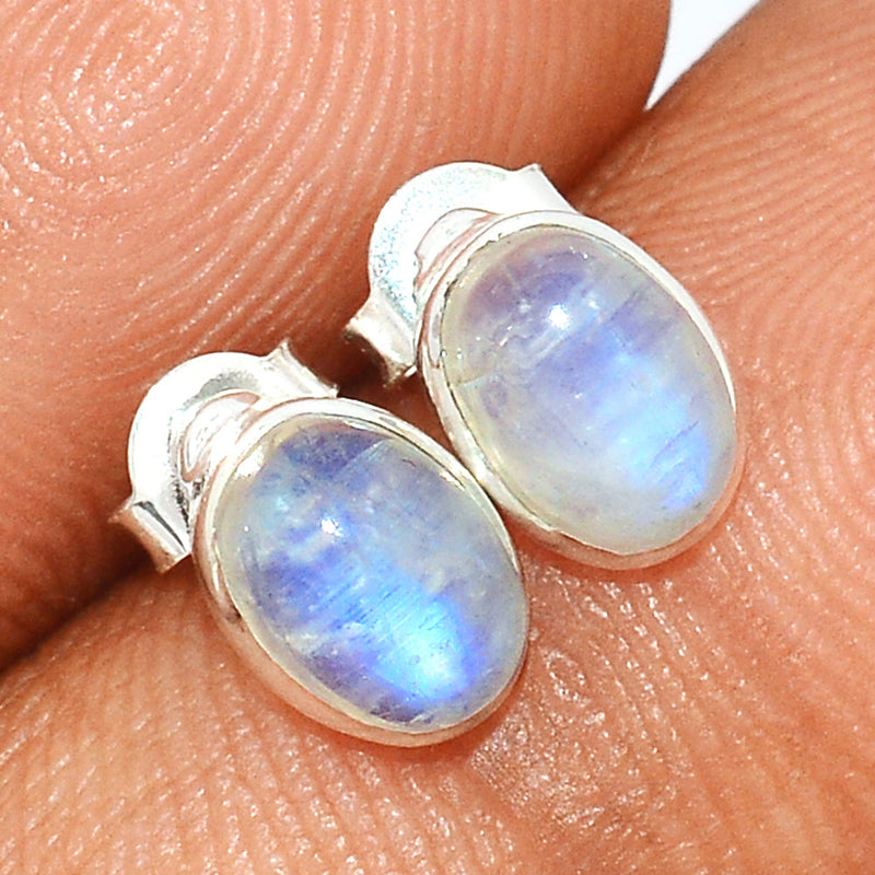 Rainbow Moonstone Studs - MONS1029