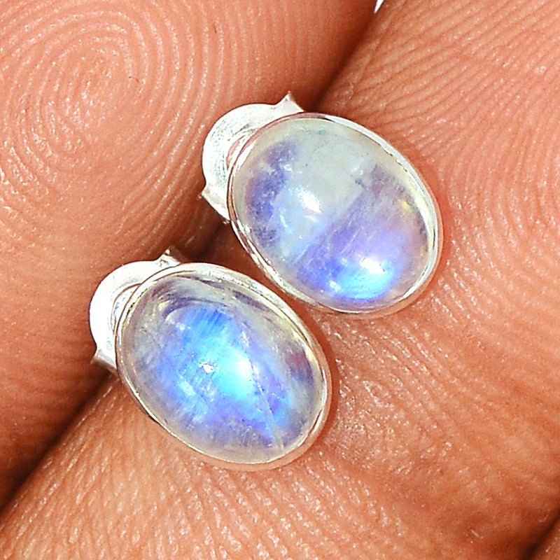 Rainbow Moonstone Studs - MONS1041