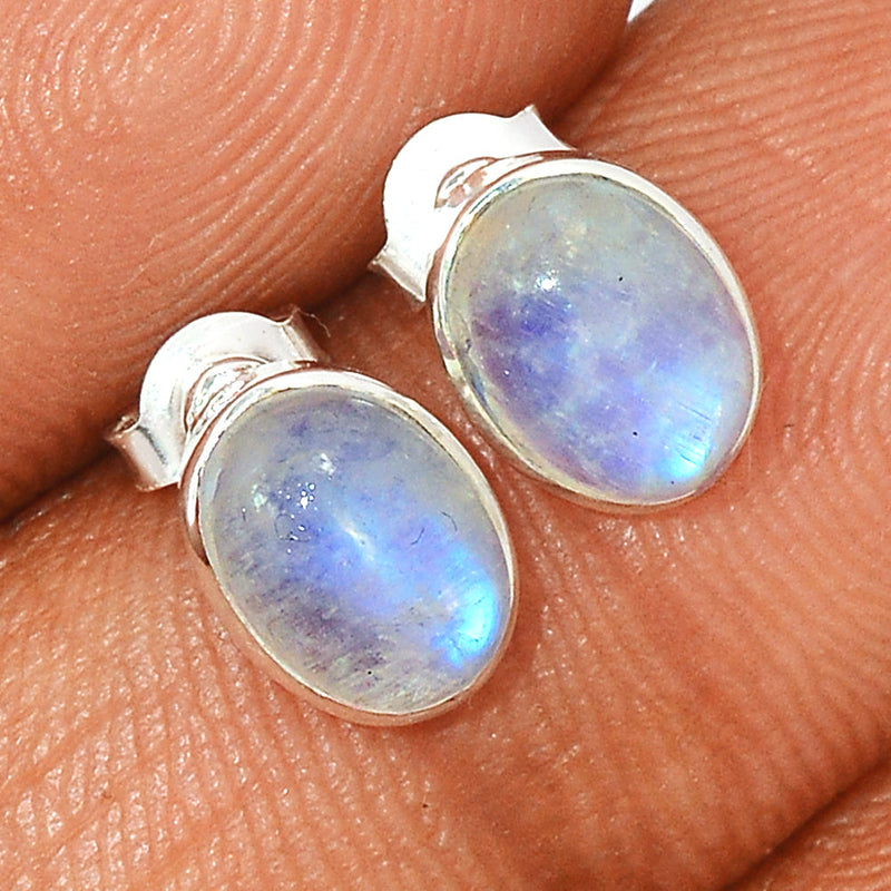 Rainbow Moonstone Studs - MONS1054