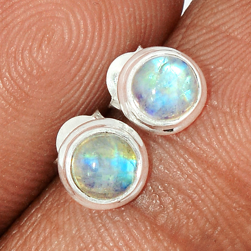 Rainbow Moonstone Studs - MONS1100
