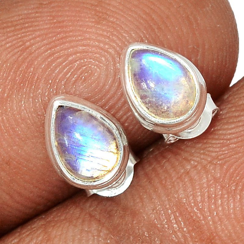 Rainbow Moonstone Studs - MONS1103
