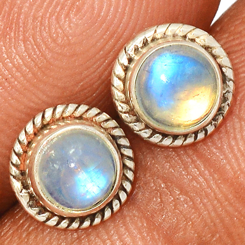 Rainbow Moonstone Studs - MONS1131