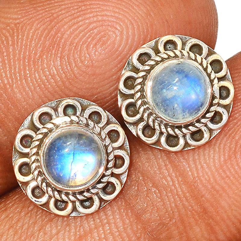 Rainbow Moonstone Studs - MONS1132