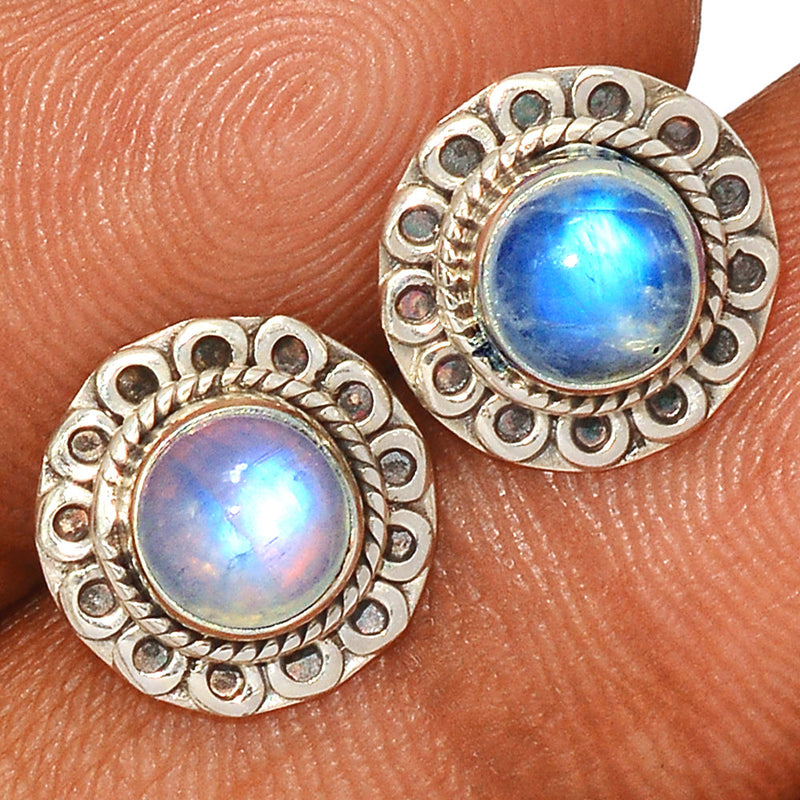 Rainbow Moonstone Studs - MONS1141