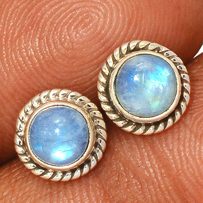 Rainbow Moonstone Studs - MONS1144