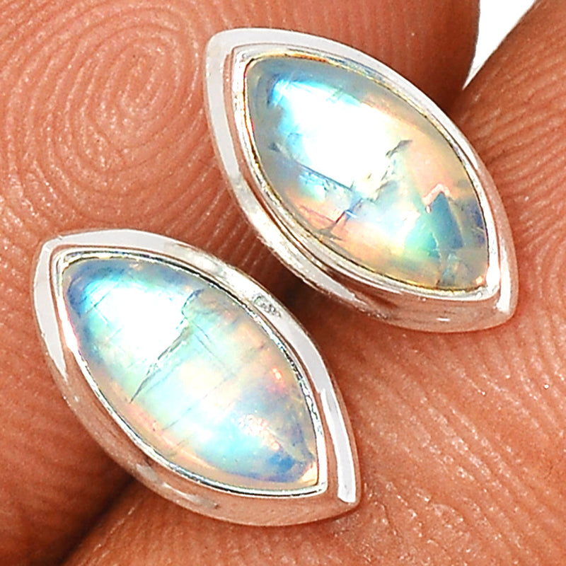 Rainbow Moonstone Studs - MONS1149