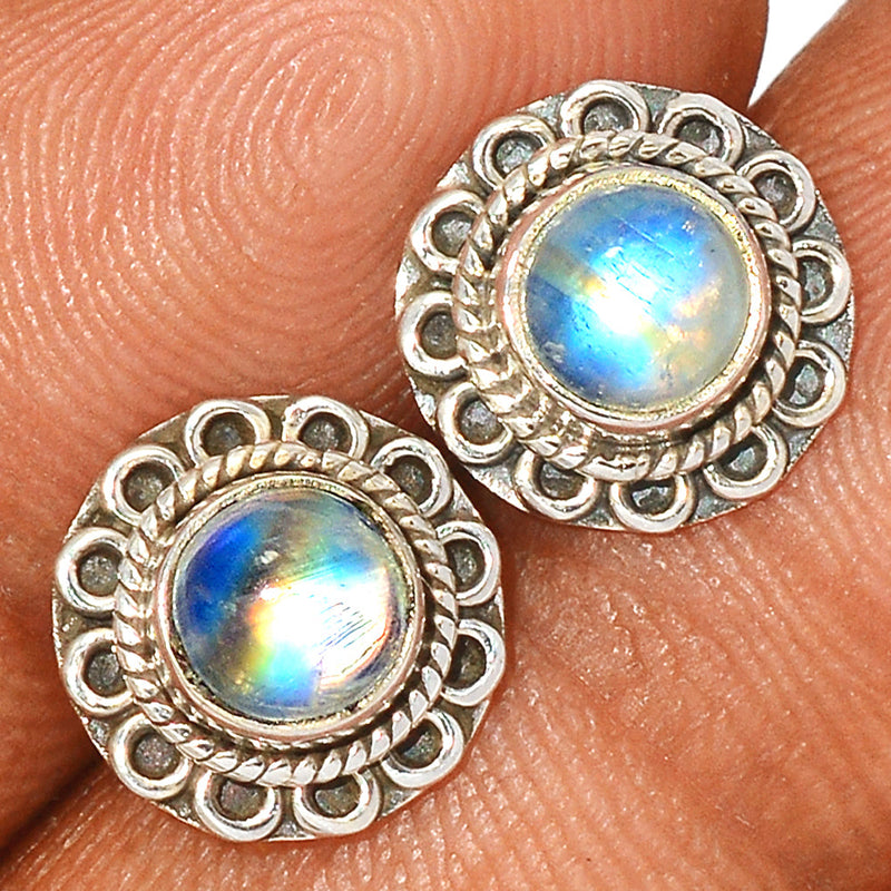 Rainbow Moonstone Studs - MONS1160