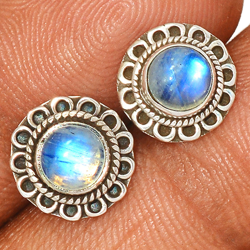 Rainbow Moonstone Studs - MONS1162