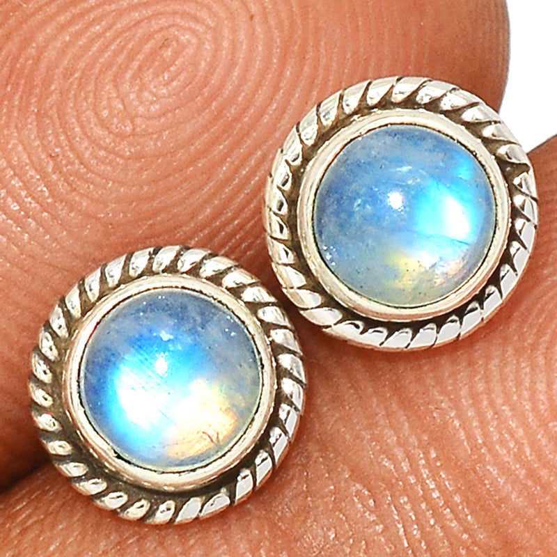 Rainbow Moonstone Studs - MONS1163