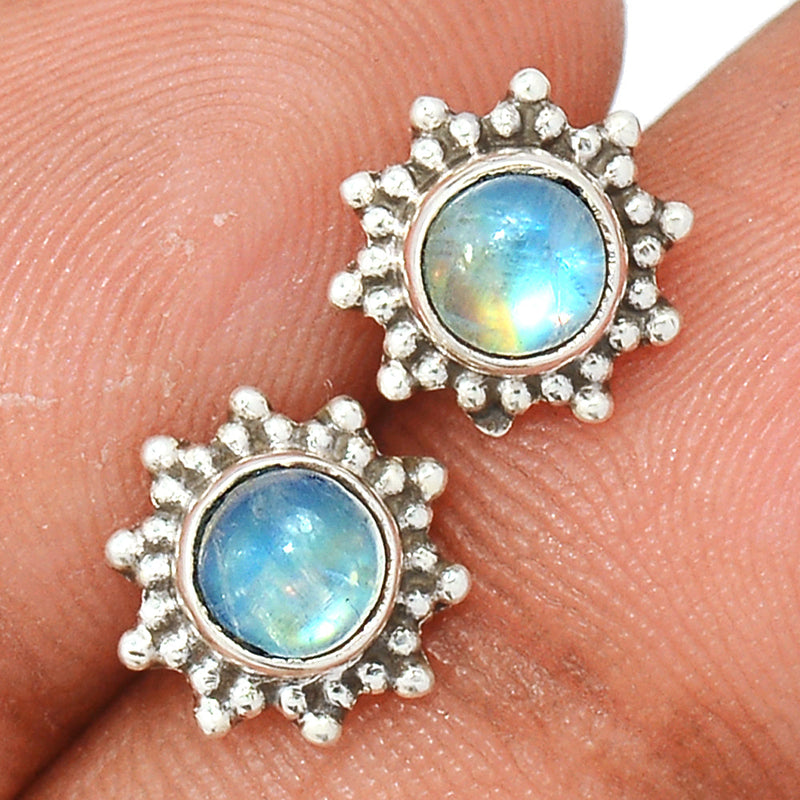 Rainbow Moonstone Studs - MONS1170