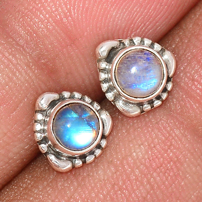 Rainbow Moonstone Studs - MONS810