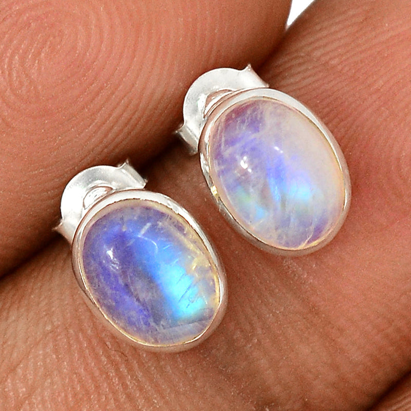 Rainbow Moonstone Studs - MONS949