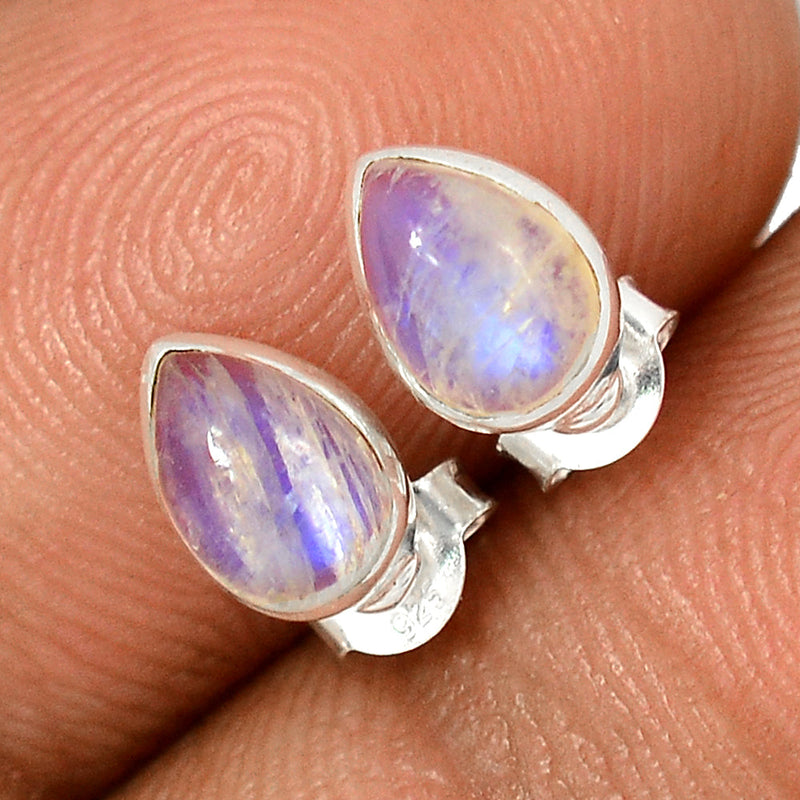 Rainbow Moonstone Studs - MONS951