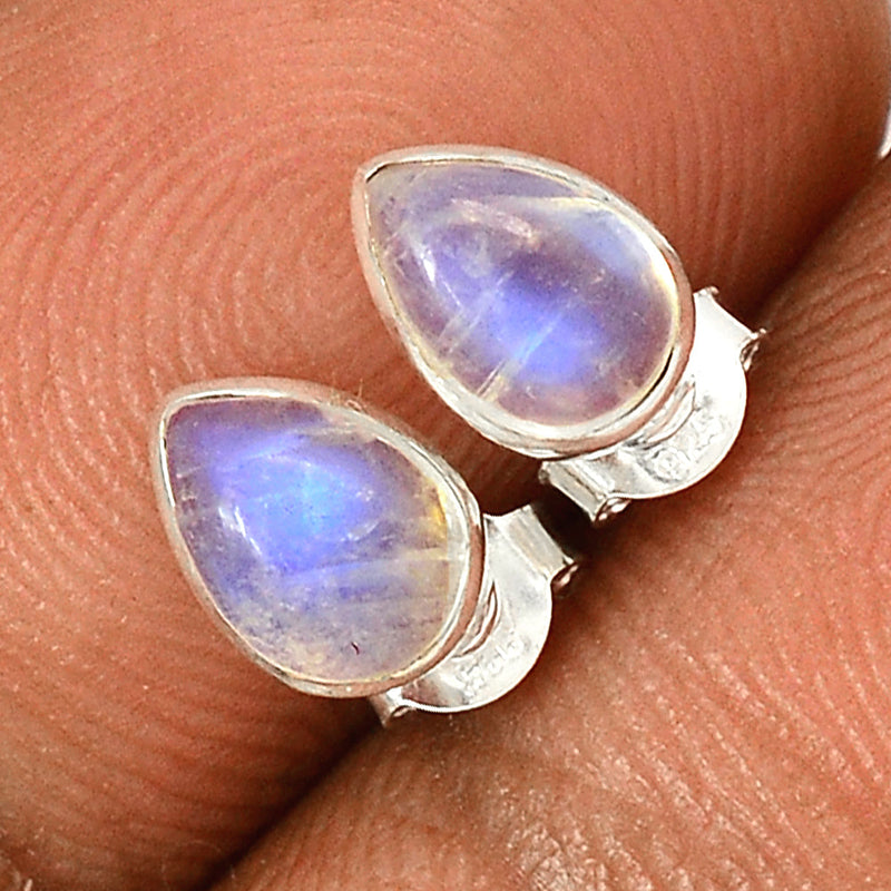 Rainbow Moonstone Studs - MONS957