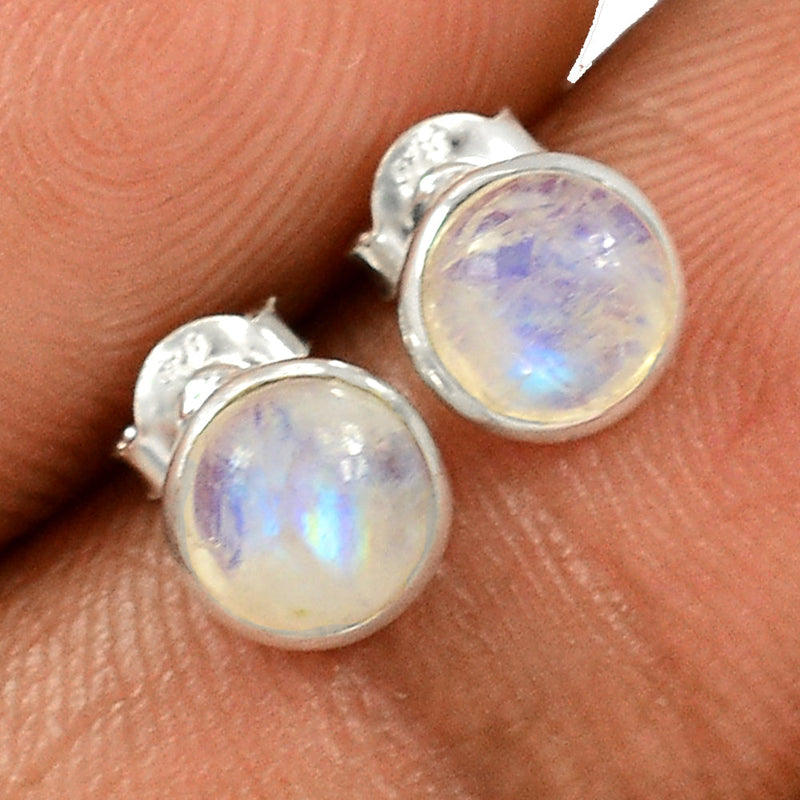 Rainbow Moonstone Studs - MONS958