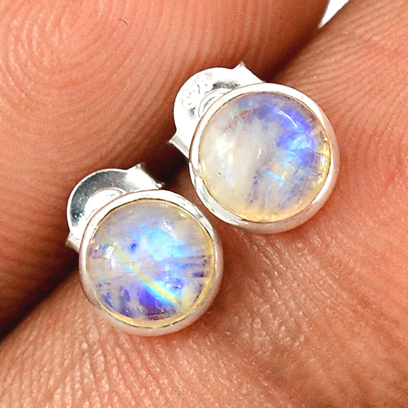 Rainbow Moonstone Studs - MONS960