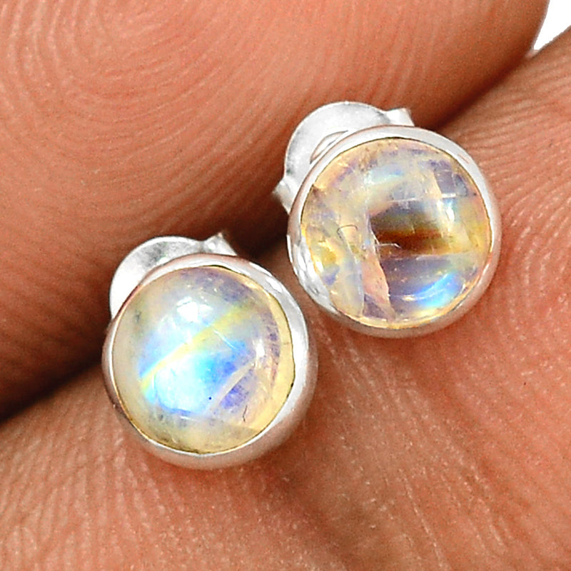 Rainbow Moonstone Studs - MONS962