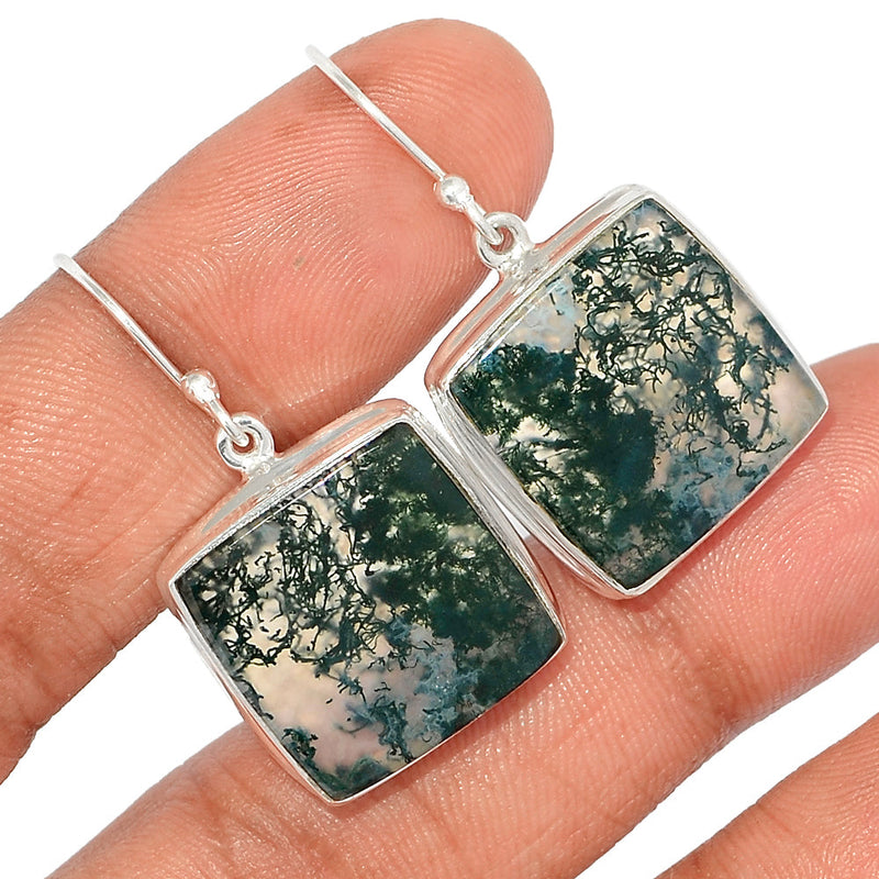 1.5" Moss Agate Earrings - MOSE1057