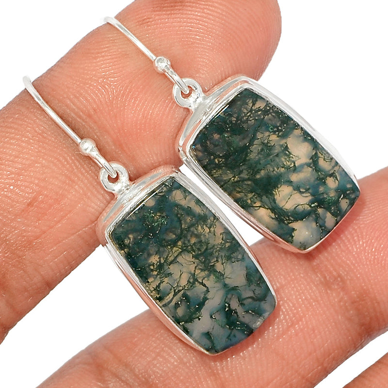 1.6" Moss Agate Earrings - MOSE1068