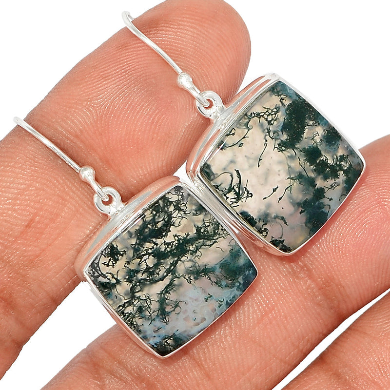 1.5" Moss Agate Earrings - MOSE1081