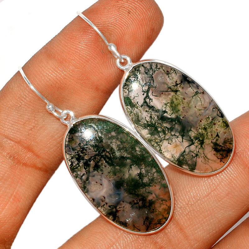 2" Moss Agate Earrings - MOSE991