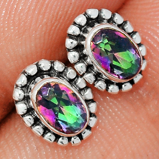 Small Filigree - Mystic Topaz Studs - MYSS719