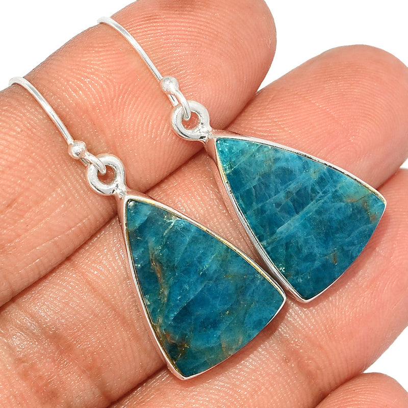 1.5" Neon Blue Apatite Cabochon Earrings - NACE235