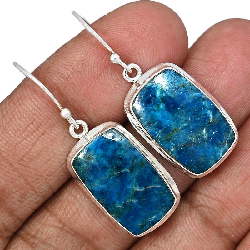 1.5" Neon Blue Apatite Cab Earrings - NACE74