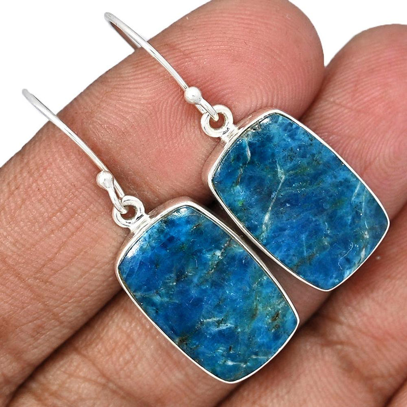 1.5" Neon Blue Apatite Cab Earrings - NACE86