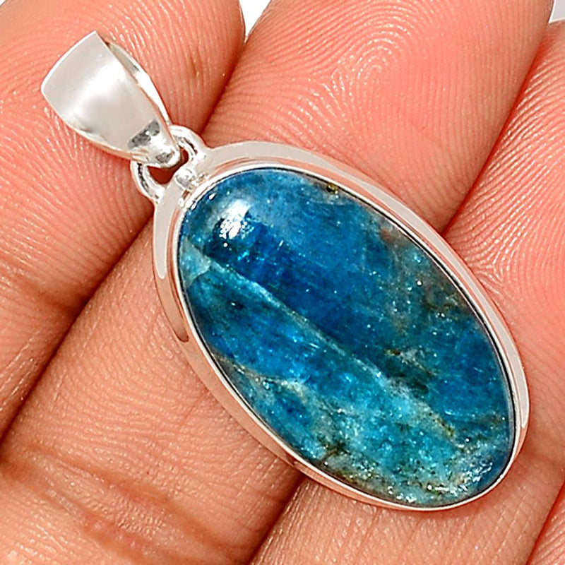 1.5" Neon Blue Apatite Cabochon Pendants - NACP386