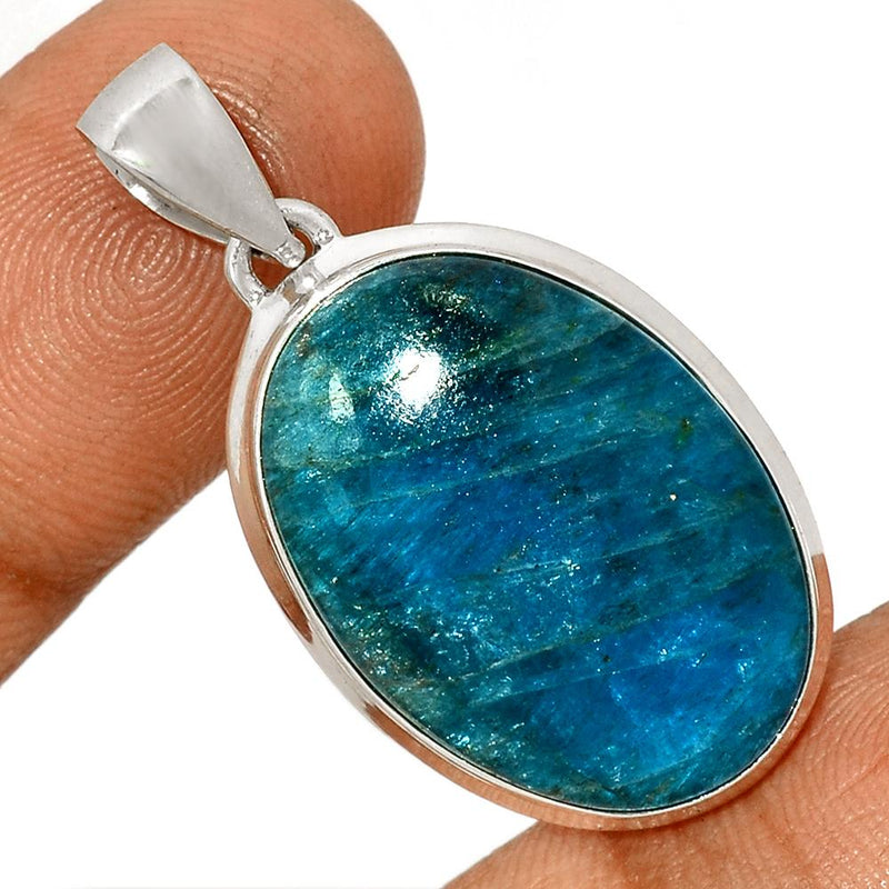 1.5" Neon Blue Apatite Cabochon Pendants - NACP434
