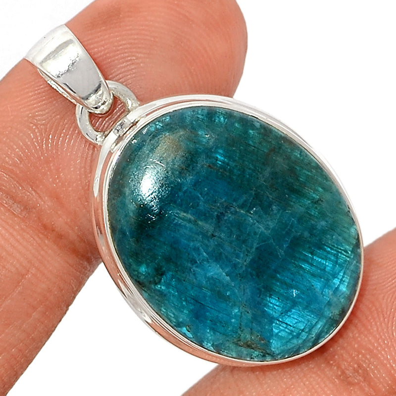 1.5" Neon Blue Apatite Cabochon Pendants - NACP462
