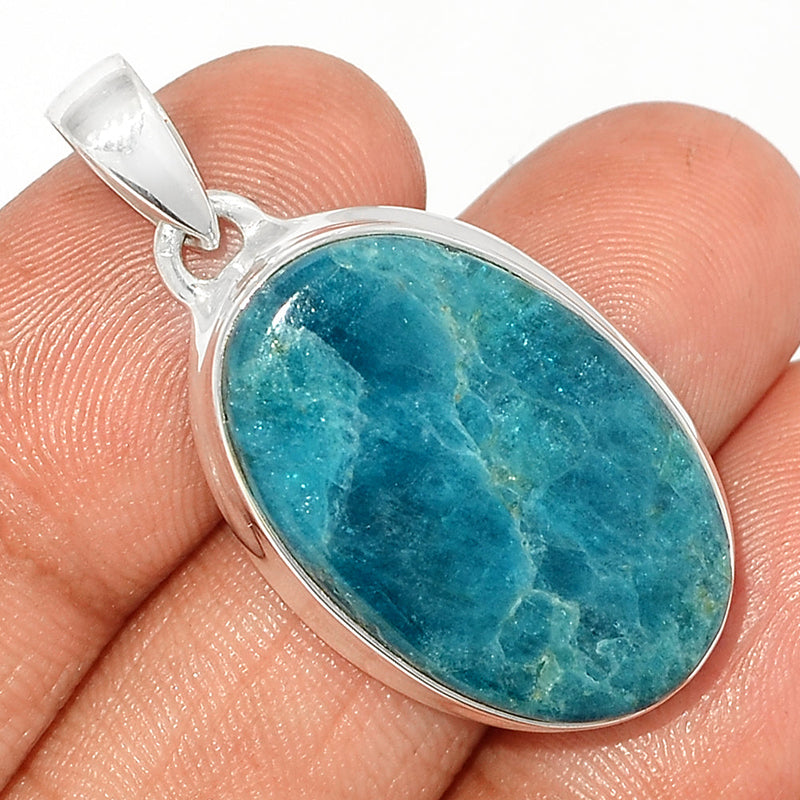 1.5" Neon Blue Apatite Cabochon Pendants - NACP633