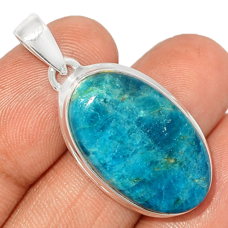 1.5" Neon Blue Apatite Cabochon Pendants - NACP648