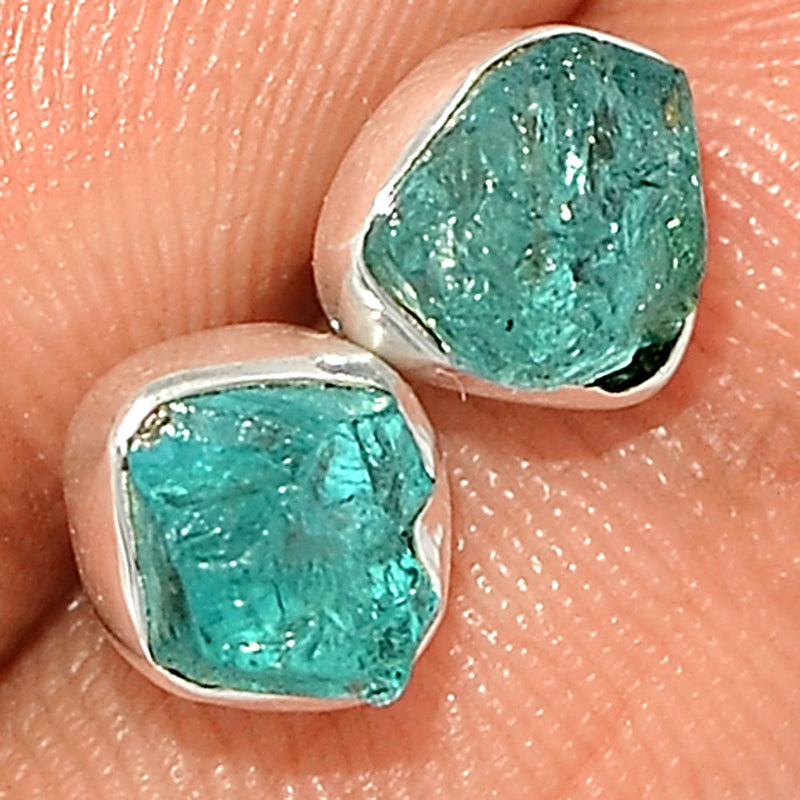 Neon Blue Apatite Studs - NBAS70