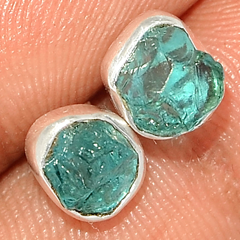 Neon Blue Apatite Studs - NBAS78