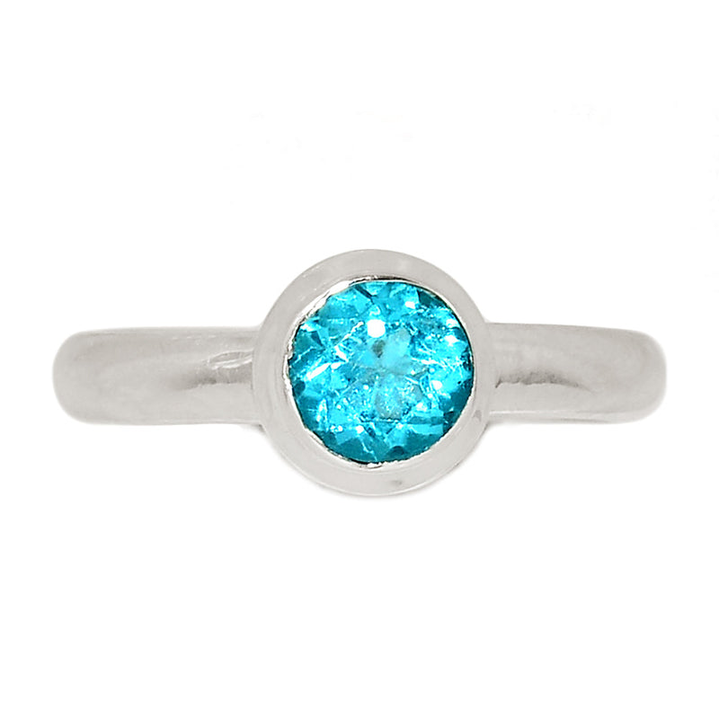 Neon Blue Apatite Faceted Ring - NBFR18