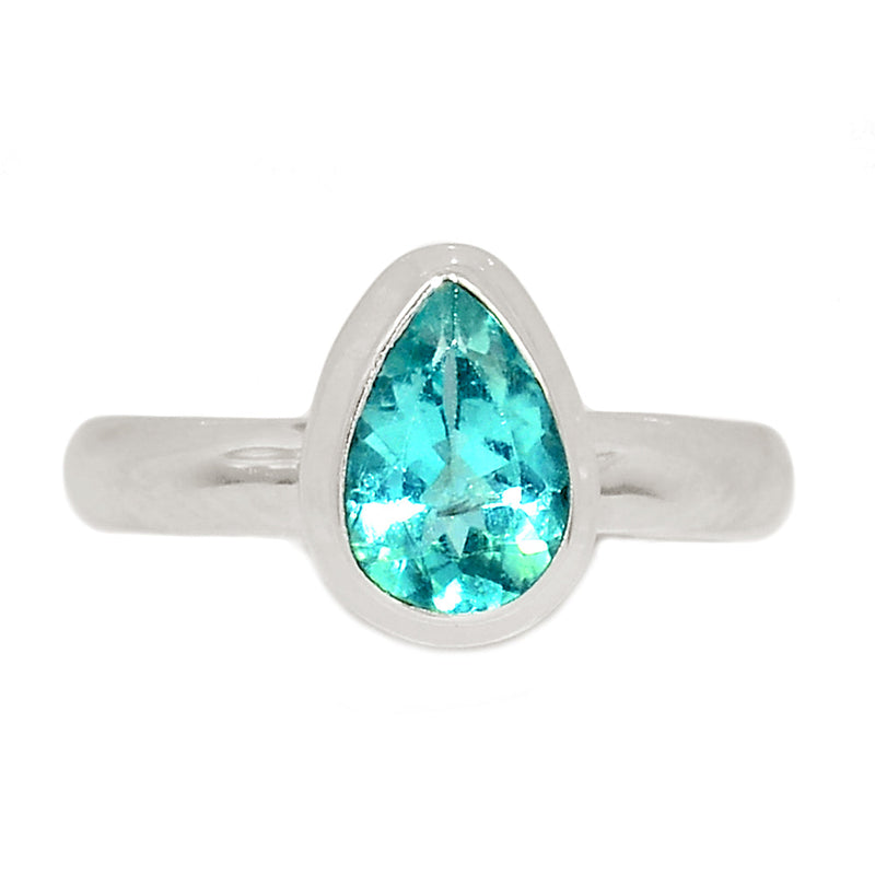 Neon Blue Apatite Faceted Ring - NBFR22