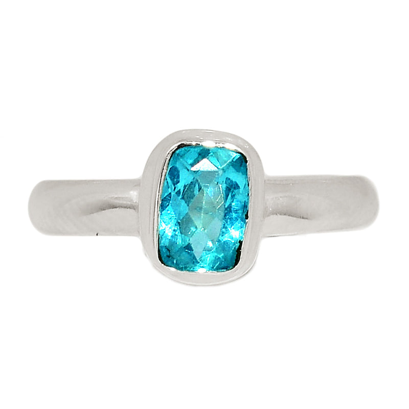 Neon Blue Apatite Faceted Ring - NBFR27