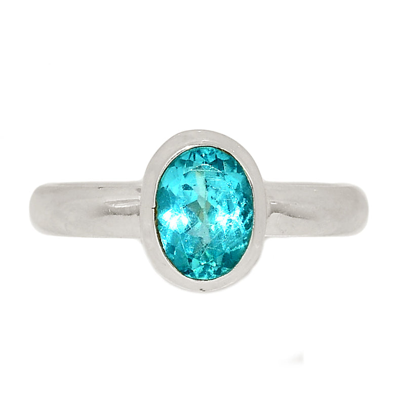 Neon Blue Apatite Faceted Ring - NBFR37