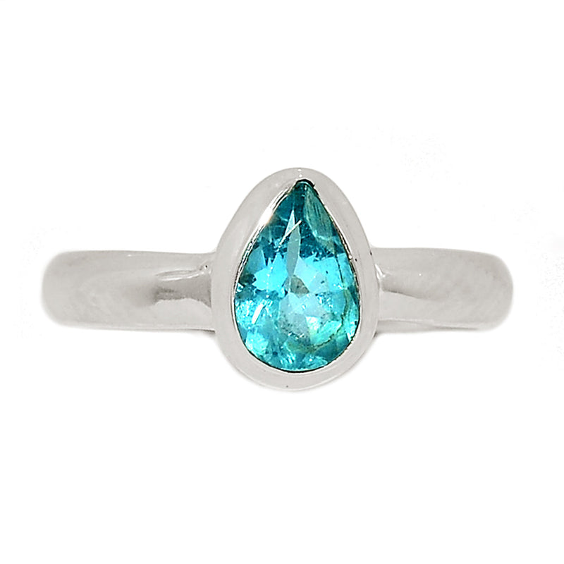 Neon Blue Apatite Faceted Ring - NBFR46
