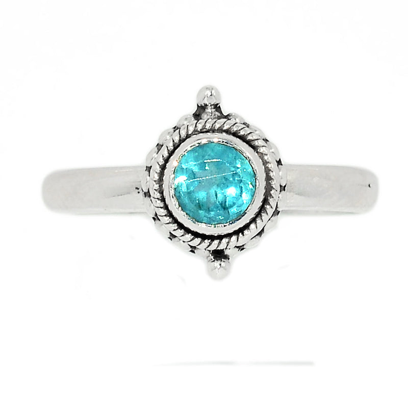 Small Filigree - Neon Blue Apatite Faceted Ring - NBFR50