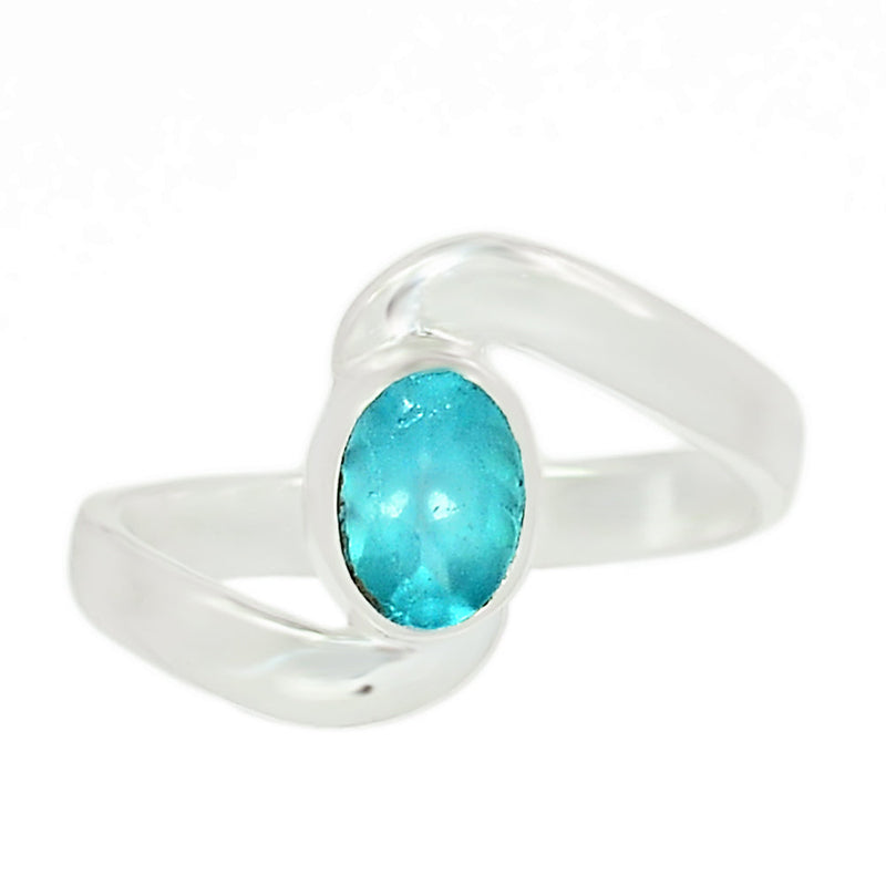Small Plain - Neon Blue Apatite Faceted Ring - NBFR53