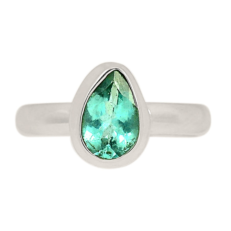 Neon Blue Apatite Faceted Ring - NBFR82
