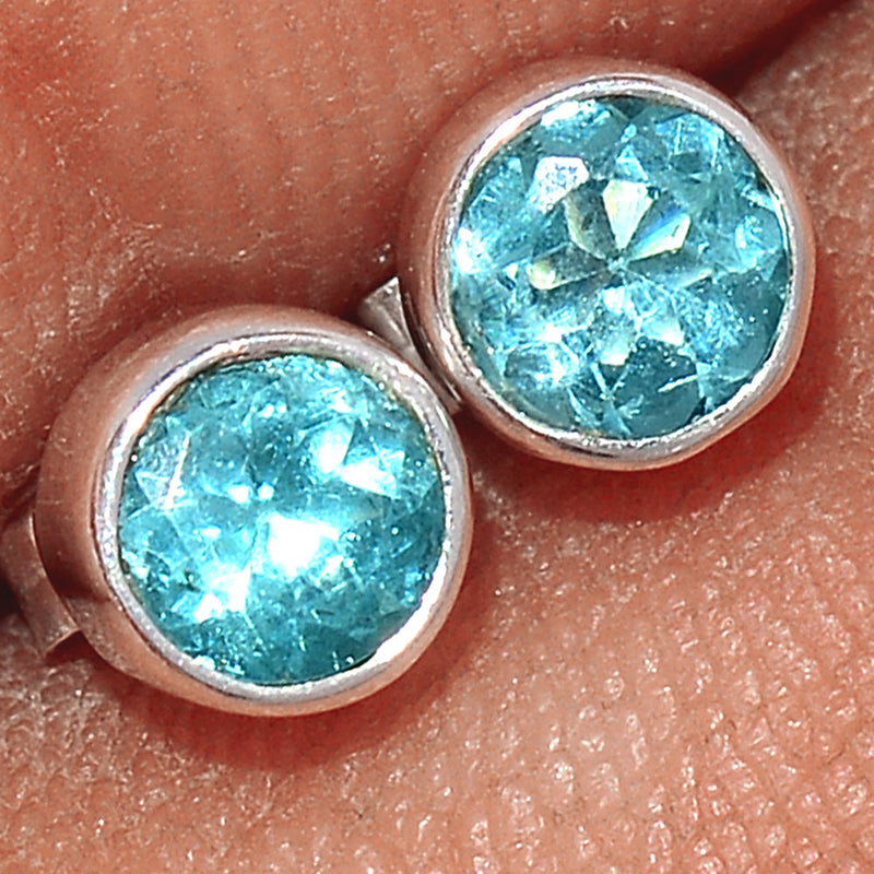 Neon Blue Apatite Faceted Stud - NBFS1