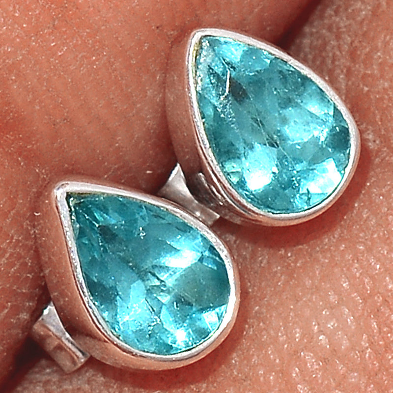 Neon Blue Apatite Faceted Stud - NBFS26